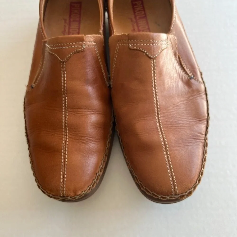 Pikolinos Mens Sz 40 San Telmo Calfskin Leather Loafer Slip On Brandy Shoes